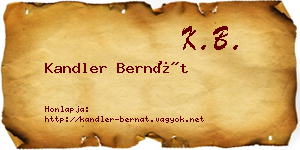 Kandler Bernát névjegykártya